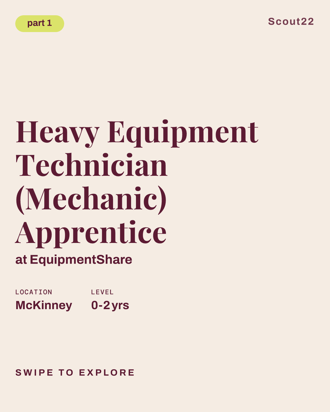 Heavy Equipment Technician (Mechanic) Apprentice at EquipmentShare