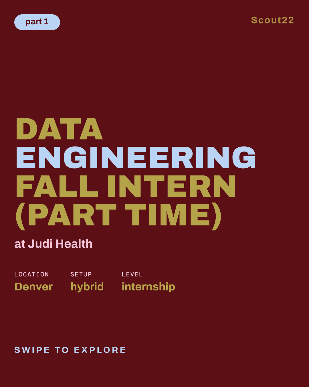 Data Engineering Fall Intern (Part Time) at Judi Health