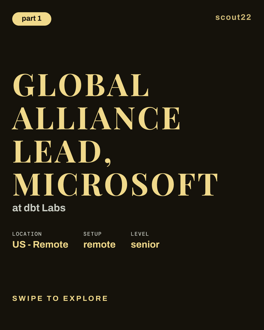 Global Alliance Lead, Microsoft at dbt Labs