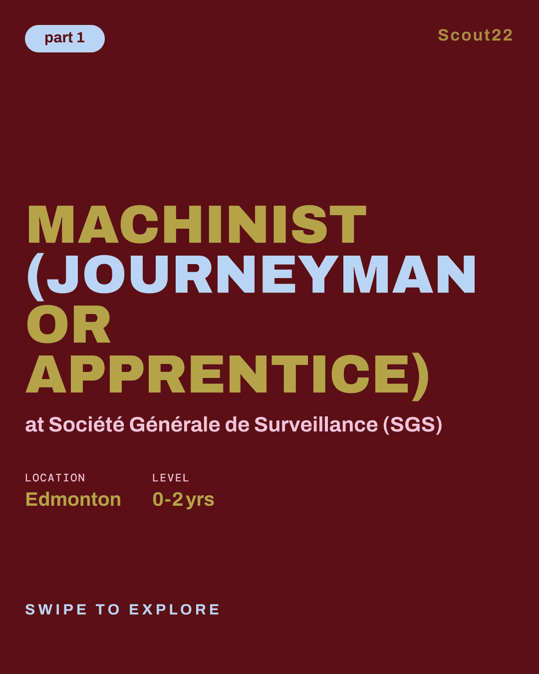 Machinist (Journeyman or Apprentice) at Société Générale de Surveillance (SGS)