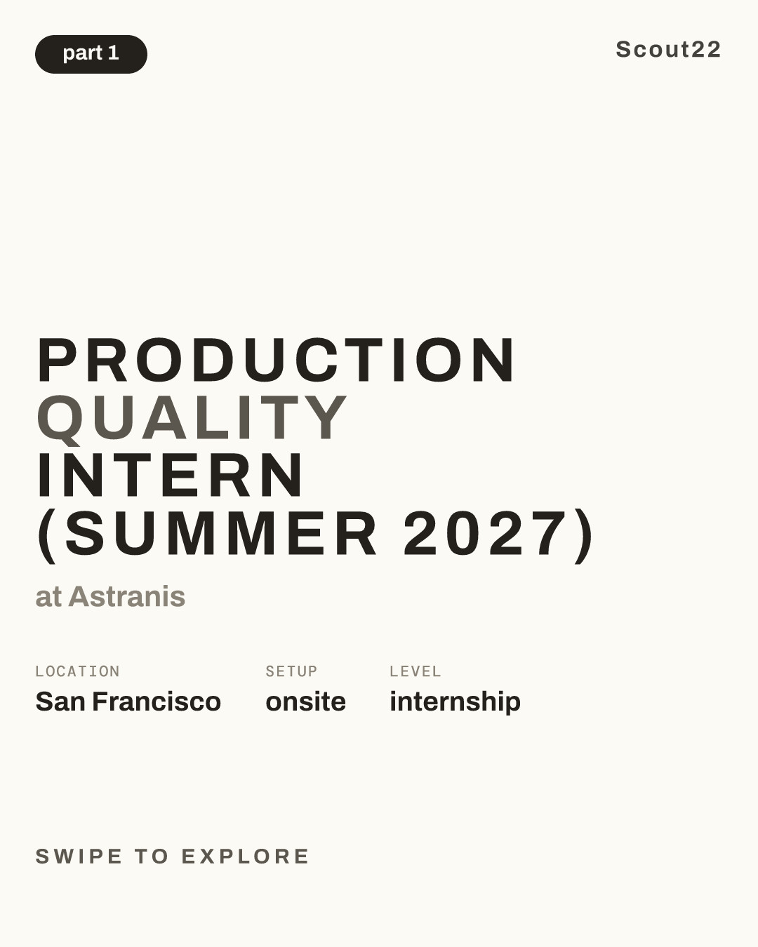 Production Quality Intern (Summer 2027) at Astranis