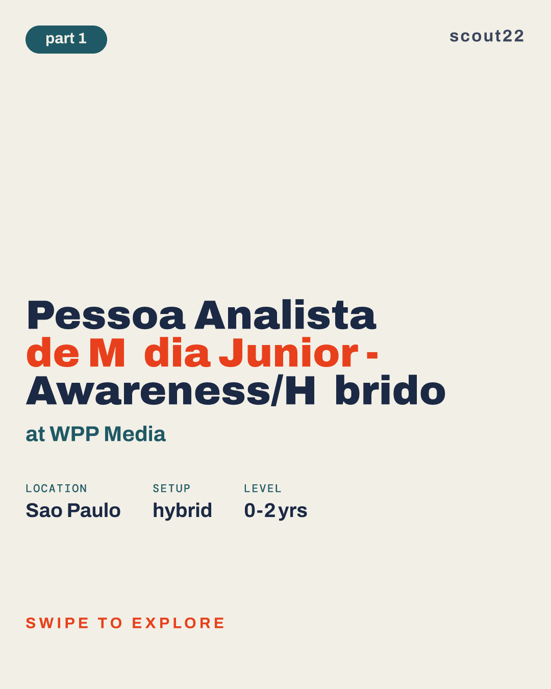 Pessoa Analista de Mídia Junior - Awareness/Híbrido at WPP Media