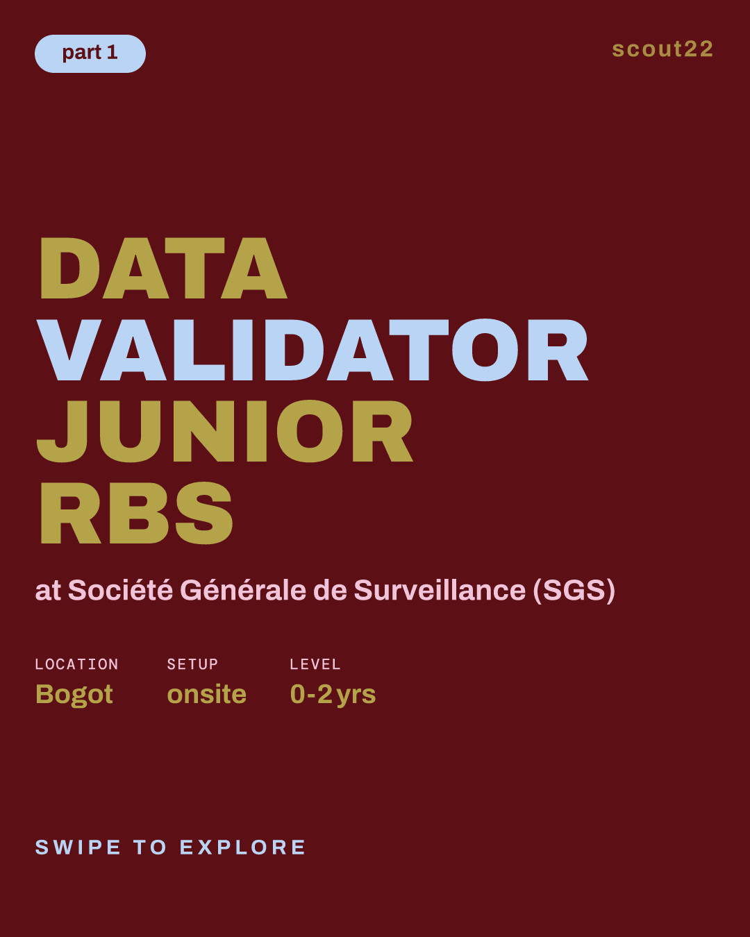 DATA VALIDATOR JUNIOR RBS at Société Générale de Surveillance (SGS)
