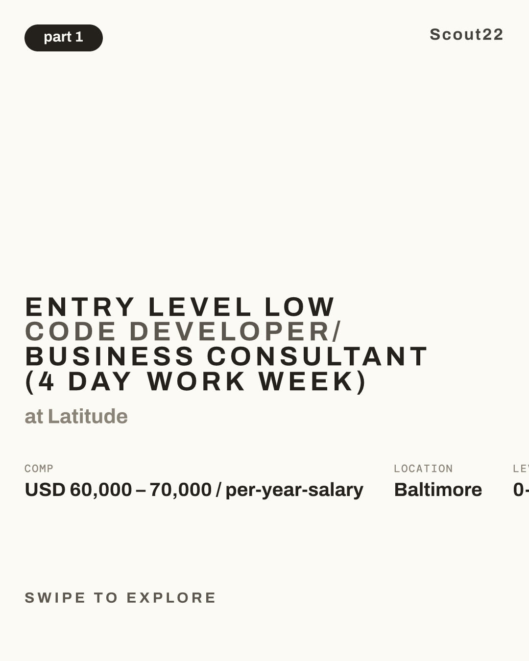 Entry Level Low Code Developer/ Business Consultant (4 Day Work Week) at Latitude