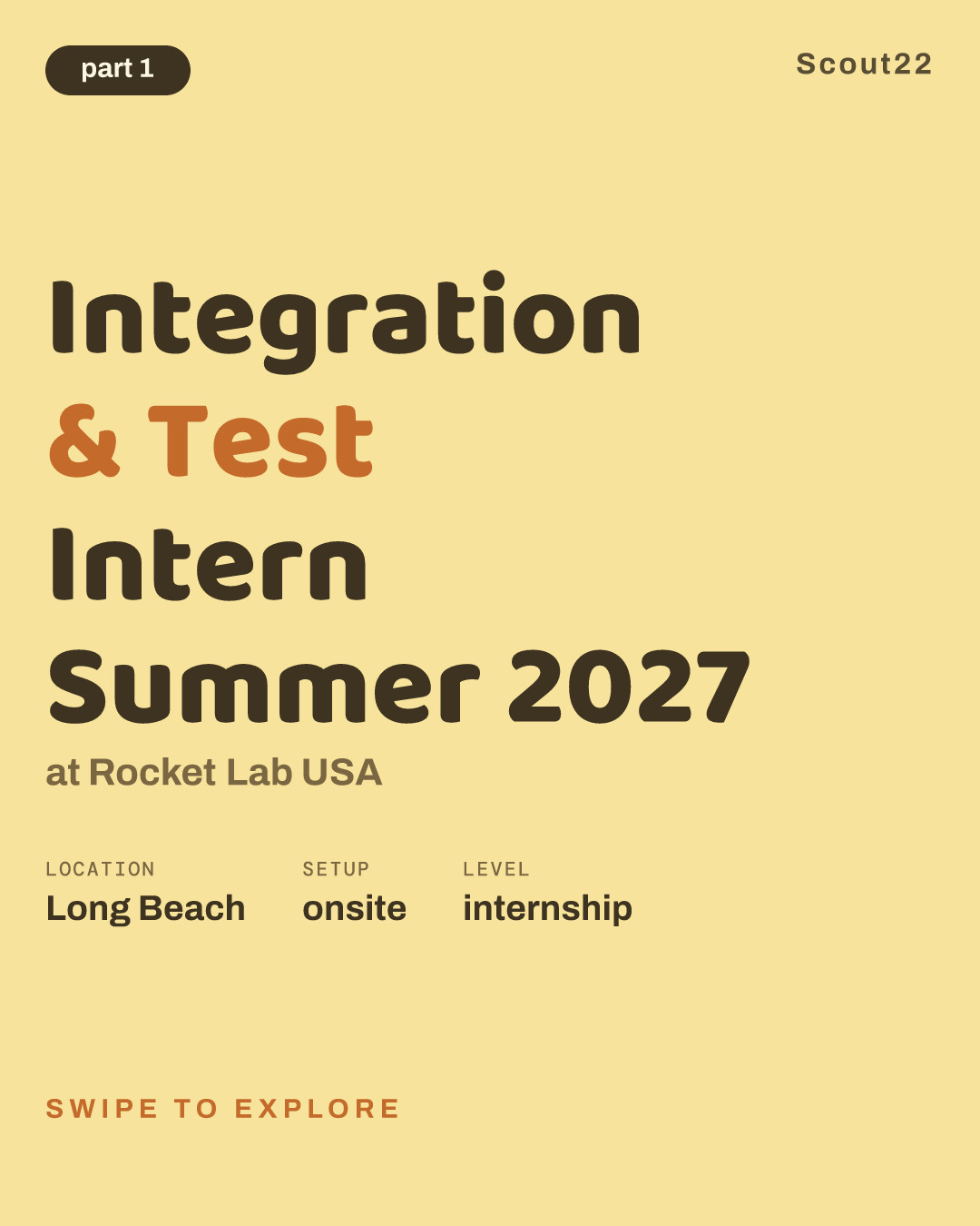 Integration & Test Intern Summer 2027 at Rocket Lab USA