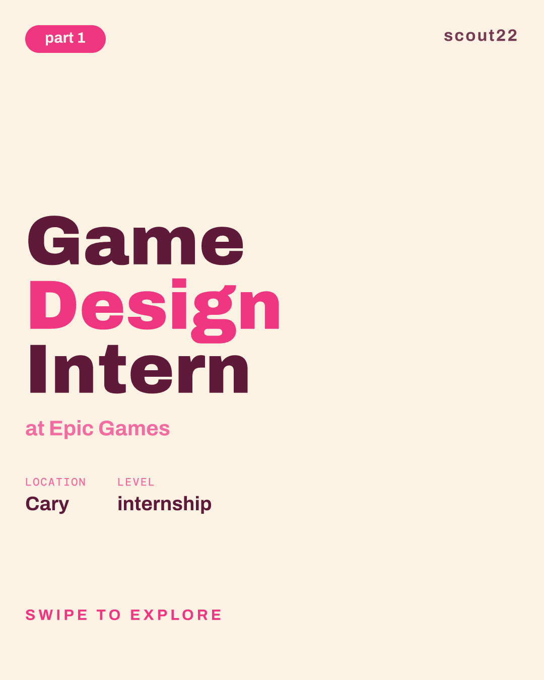 Game Design Intern at Epic Games