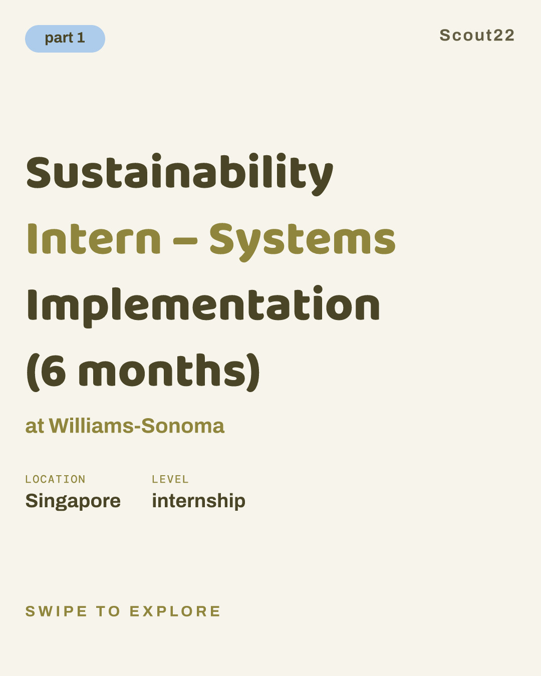 Sustainability Intern – Systems Implementation (6 months) at Williams-Sonoma