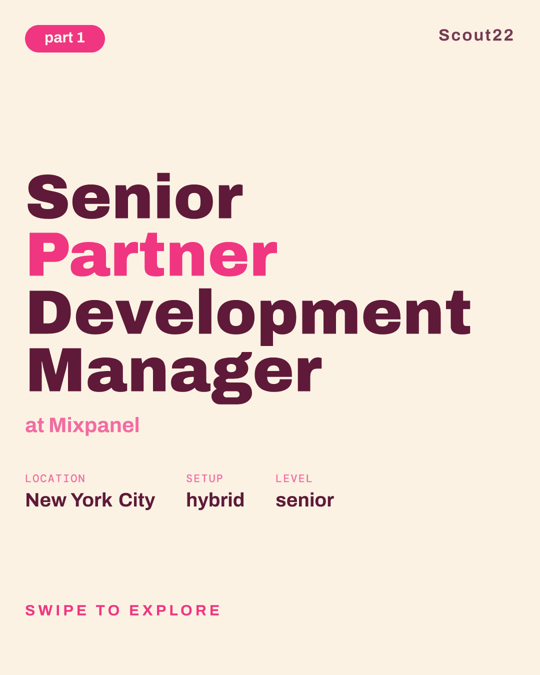 Senior Partner Development Manager at Mixpanel