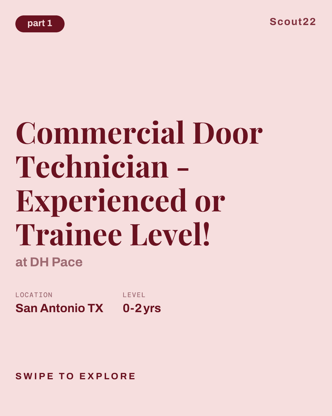 Commercial Door Technician - Experienced or Trainee Level! at DH Pace