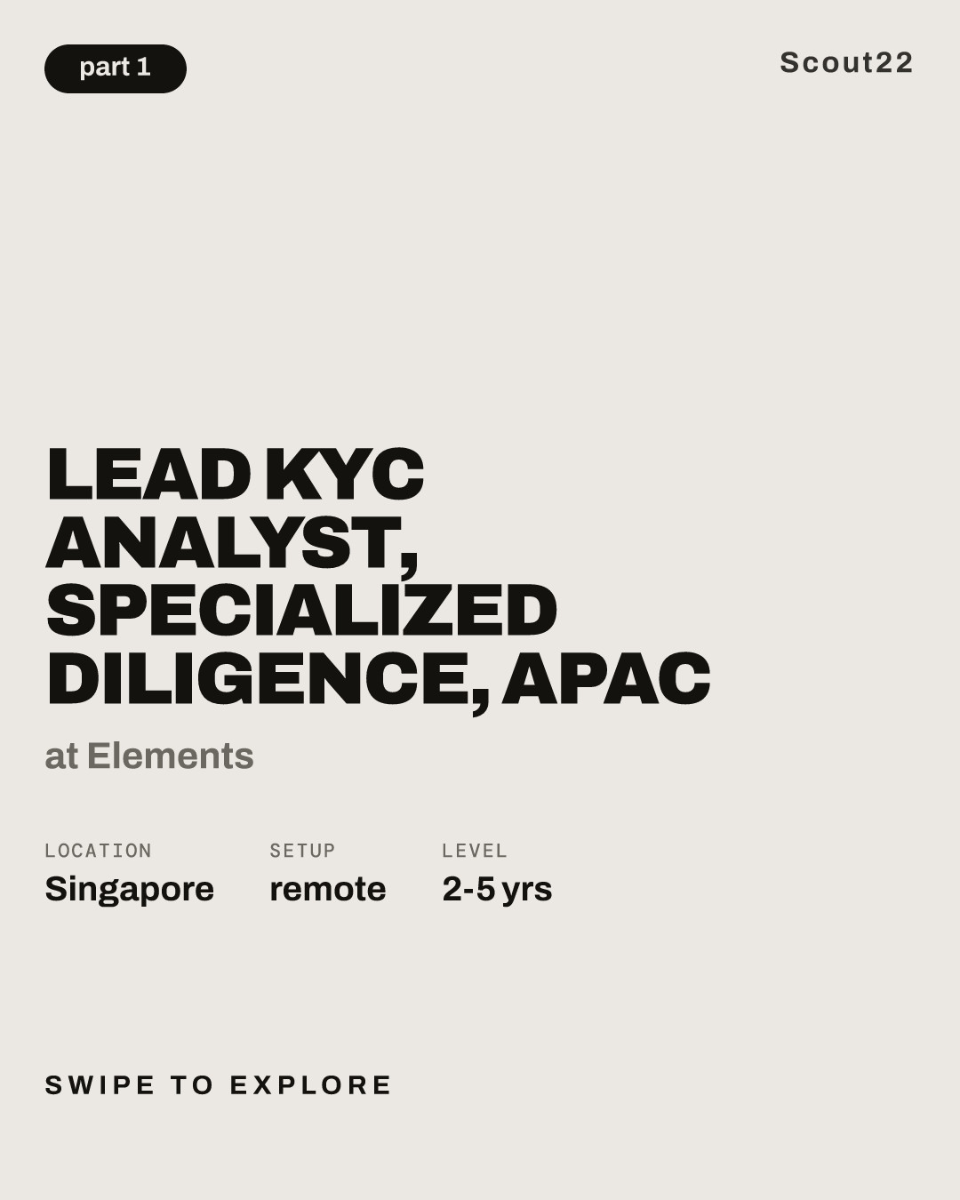 Lead KYC Analyst, Specialized Diligence, APAC at Elements