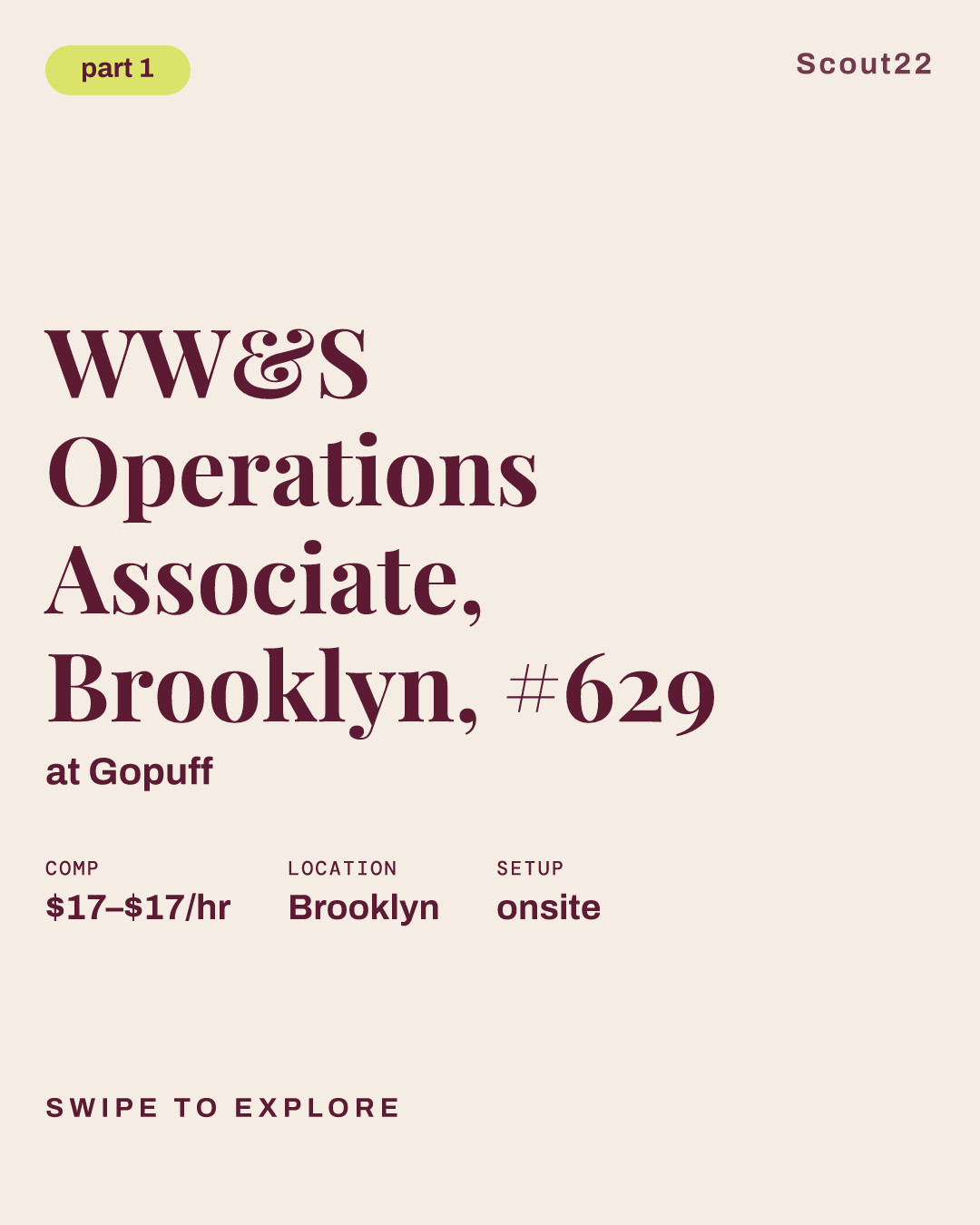 WW&S Operations Associate, Brooklyn, #629 at Gopuff
