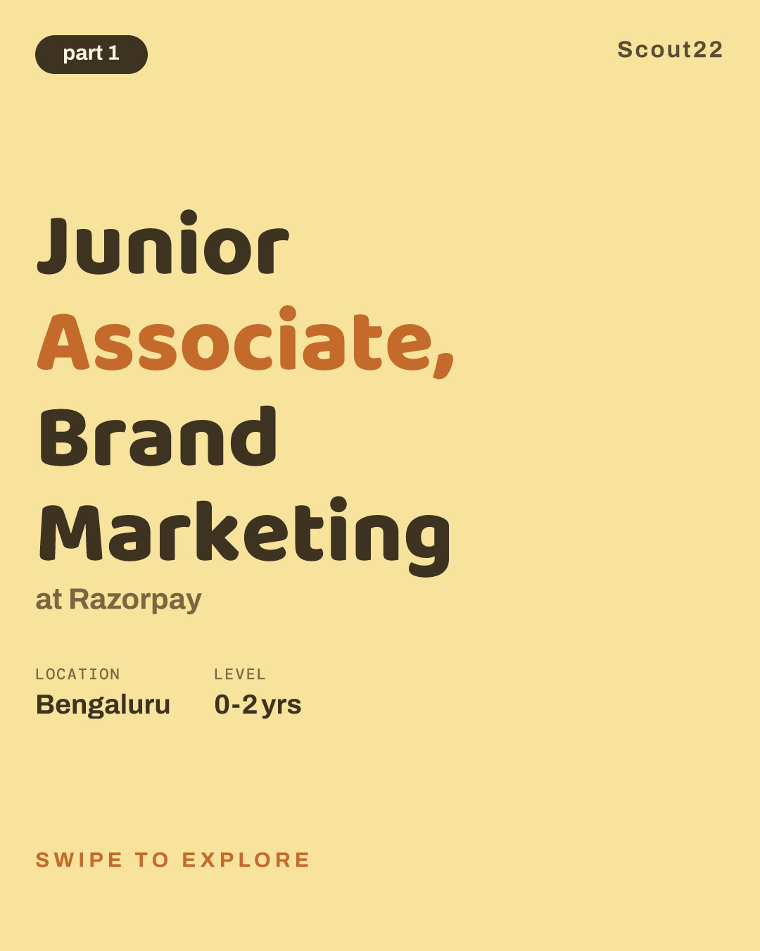 Junior Associate, Brand Marketing at Razorpay