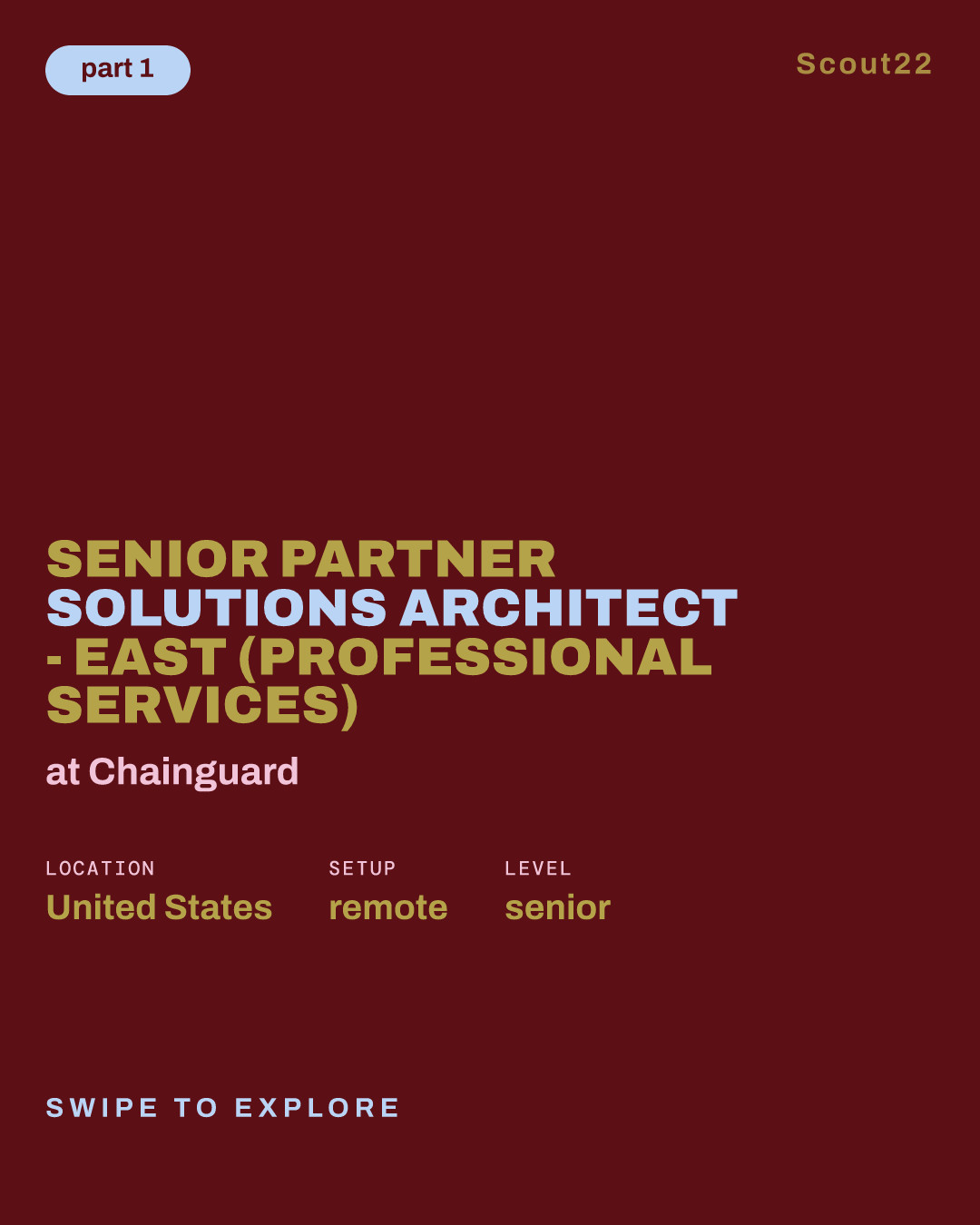 Senior Partner Solutions Architect - East (Professional Services) at Chainguard