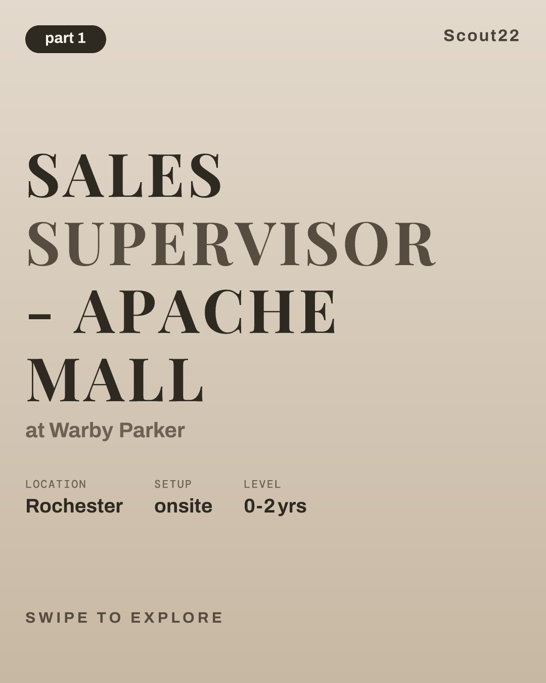 Sales Supervisor - Apache Mall at Warby Parker