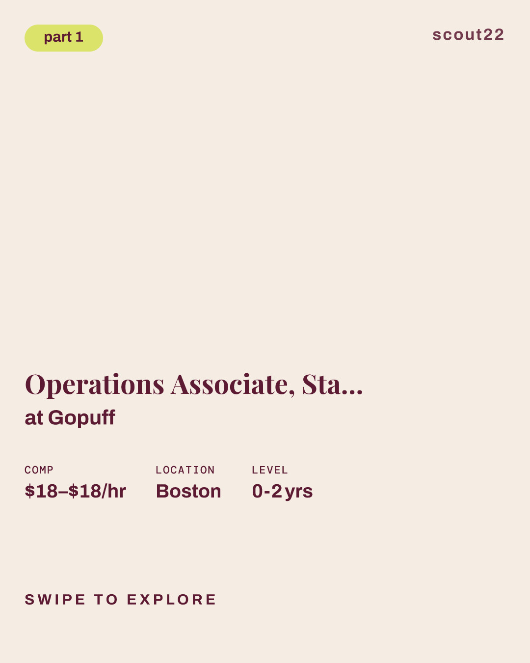 Operations Associate, Starbucks Barista, Boston, #130 at Gopuff