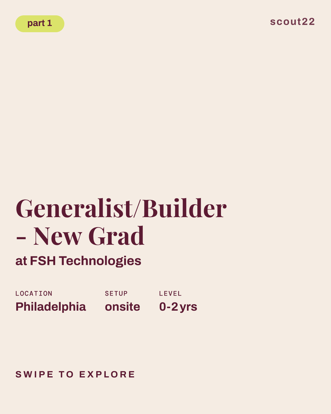 Generalist/Builder - New Grad at FSH Technologies