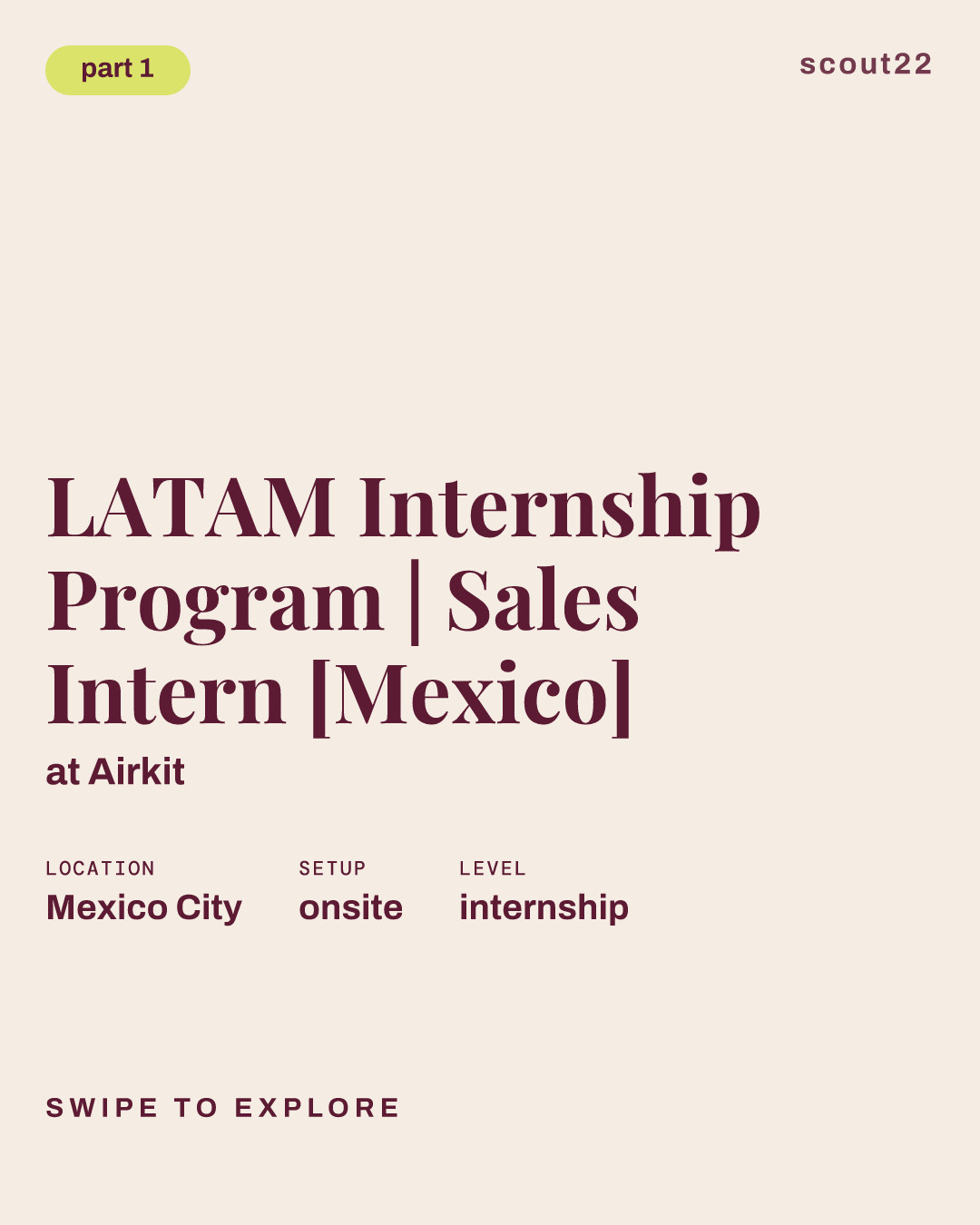 LATAM Internship Program | Sales Intern [Mexico] at Airkit