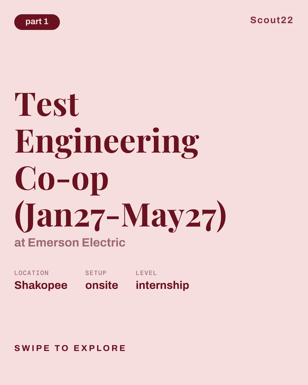 Test Engineering Co-op (Jan27-May27) at Emerson Electric
