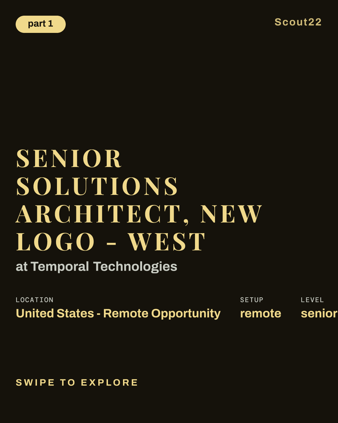 Senior Solutions Architect, New Logo - West at Temporal Technologies