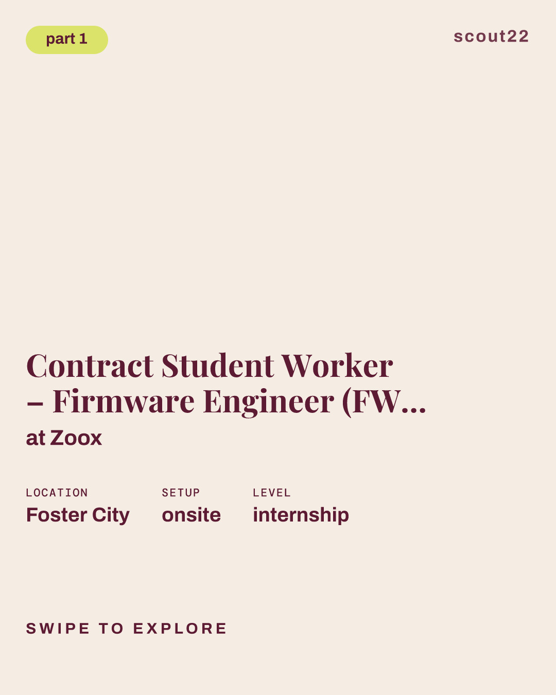 Contract Student Worker  – Firmware Engineer (FW Thermal/Body) at Zoox