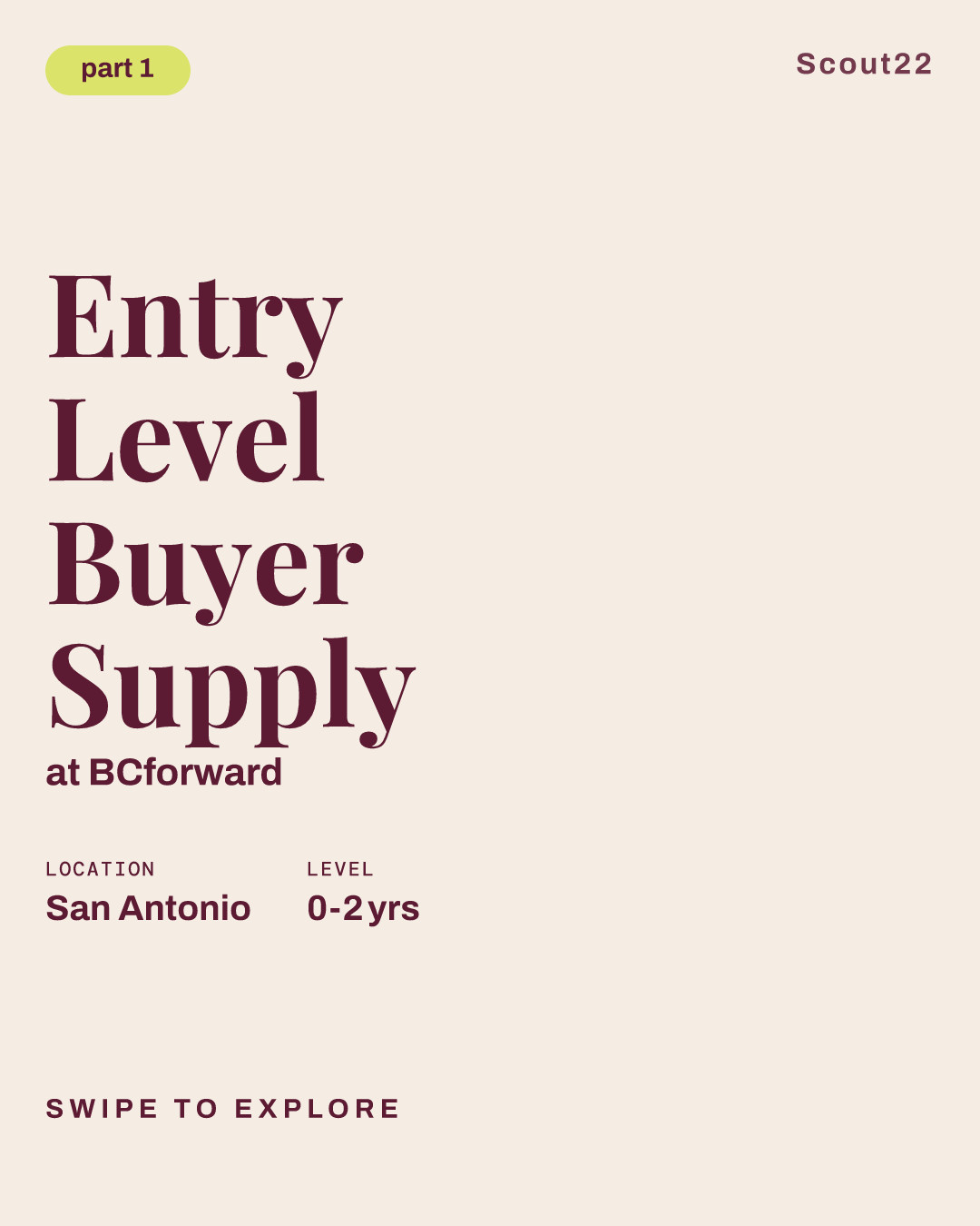 Entry Level Buyer Supply at BCforward