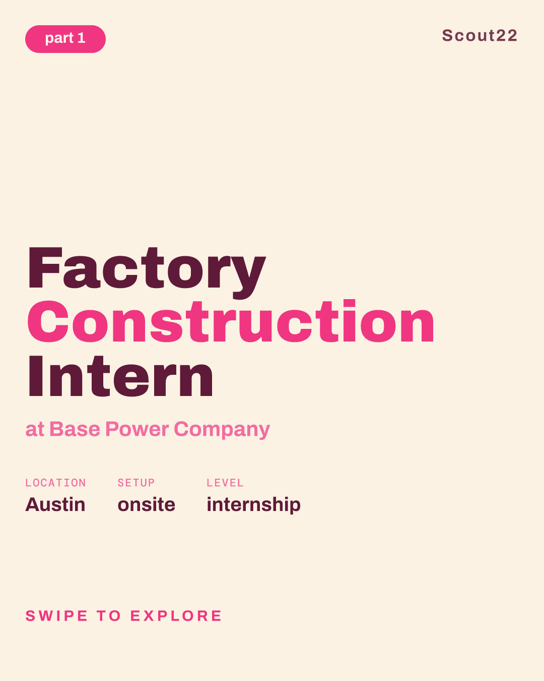 Factory Construction Intern at Base Power Company