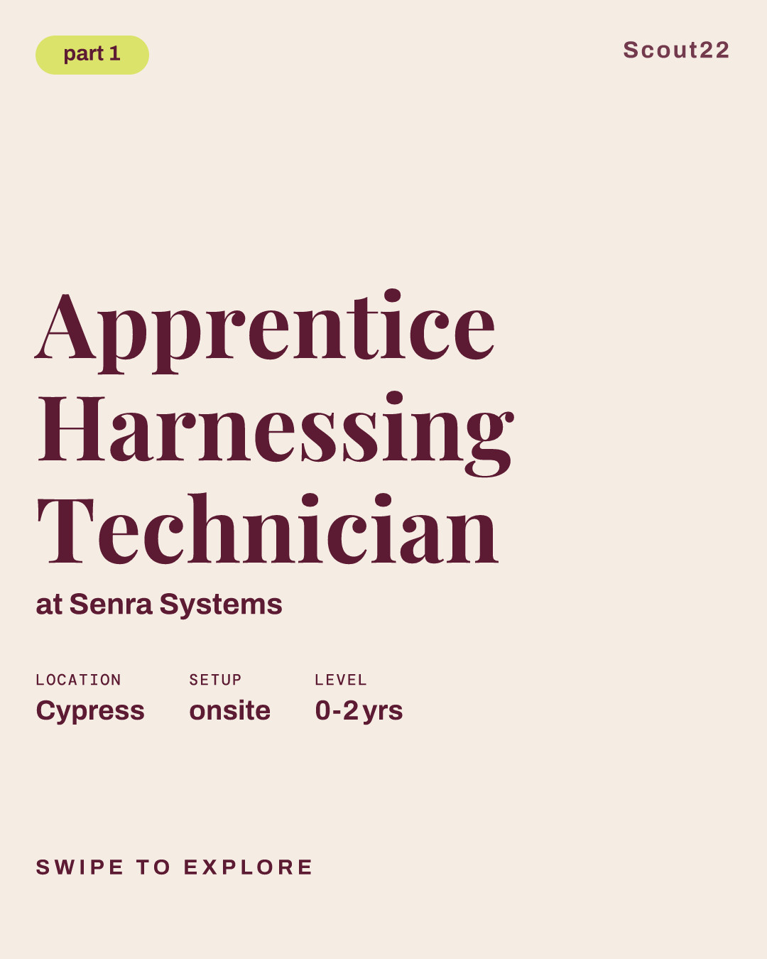 Apprentice Harnessing Technician at Senra Systems