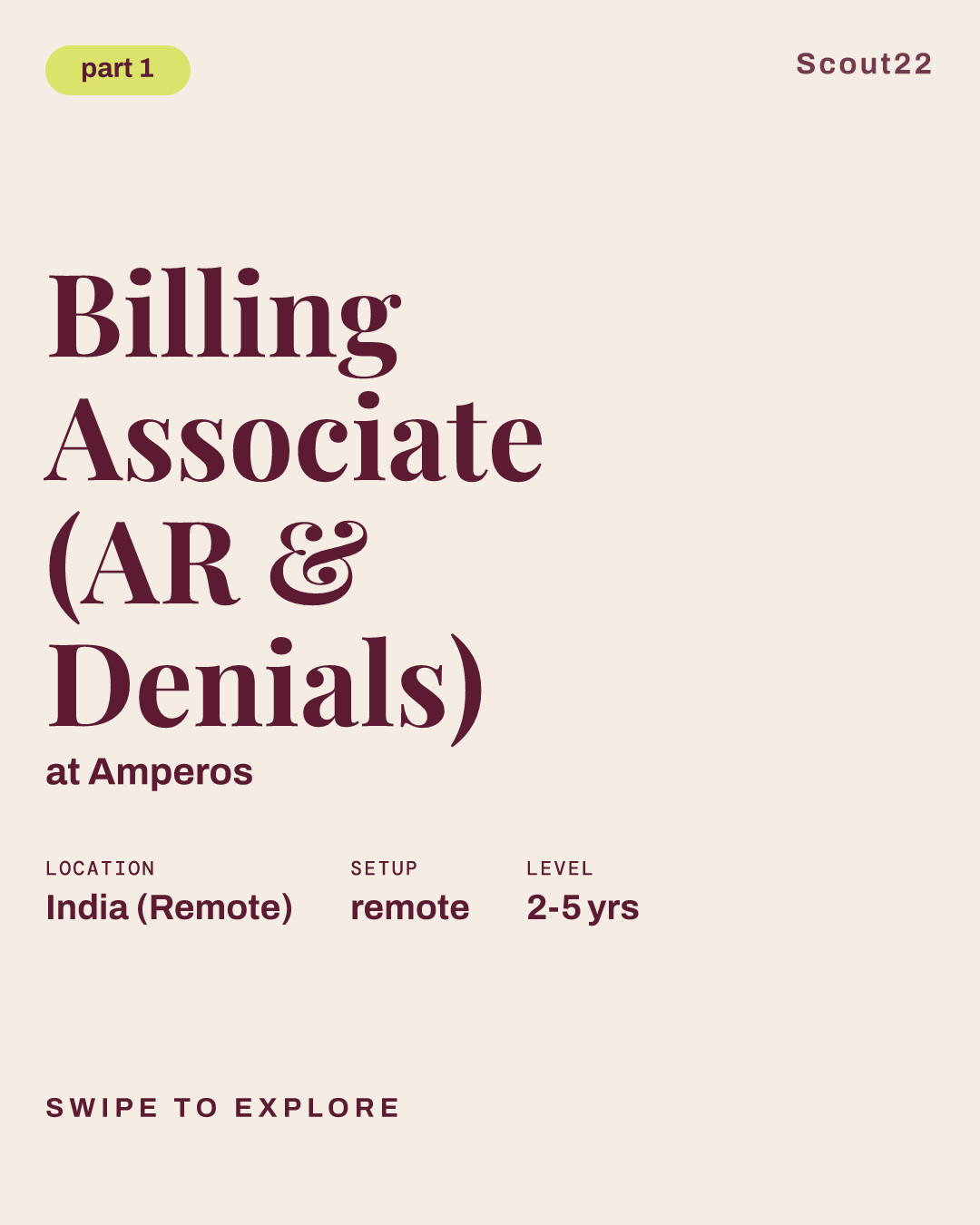 Billing Associate (AR & Denials) at Amperos
