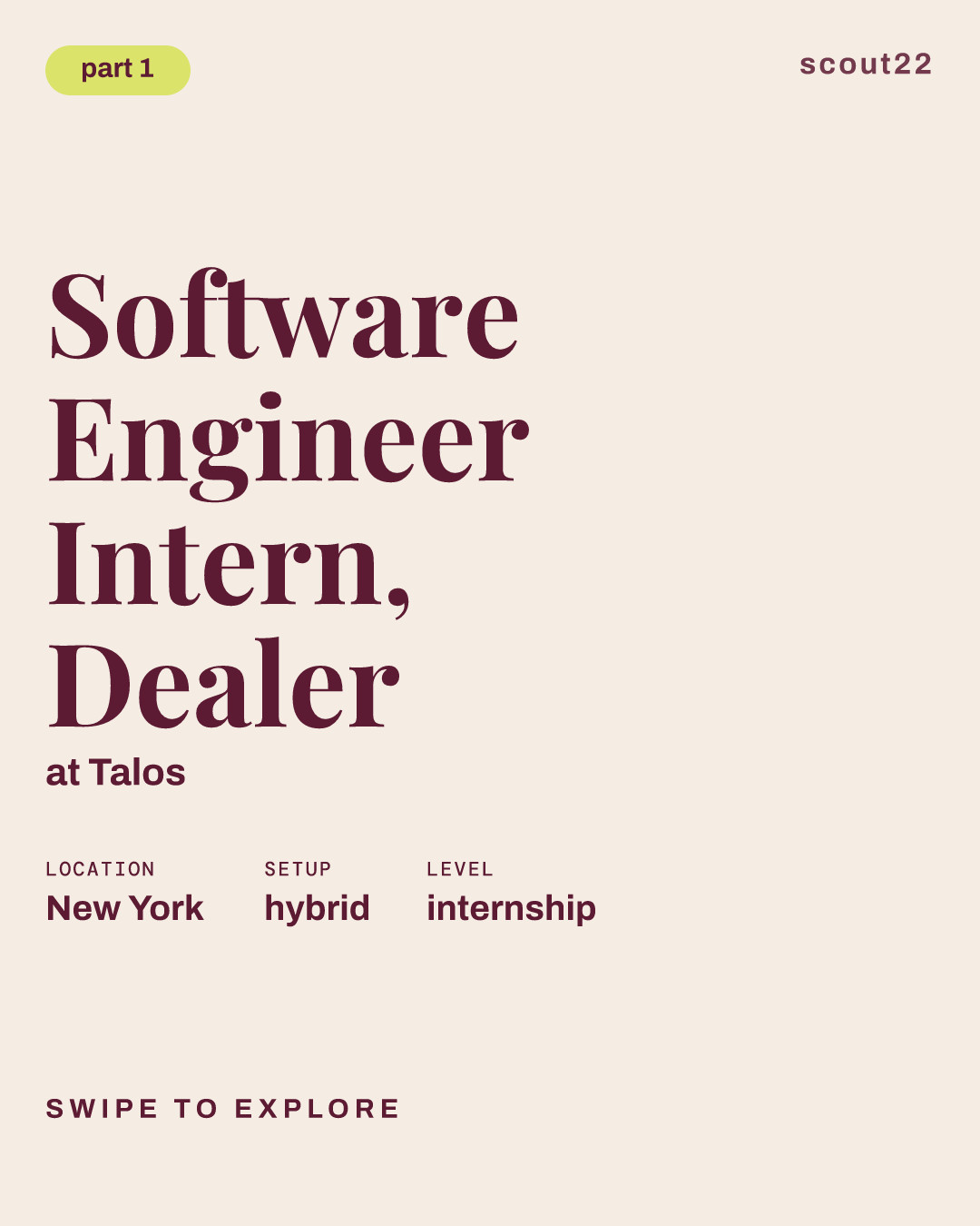 Software Engineer Intern, Dealer at Talos