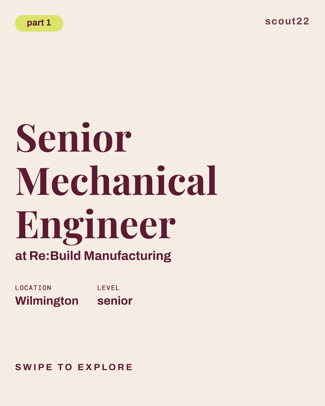 Senior Mechanical Engineer at Re:Build Manufacturing