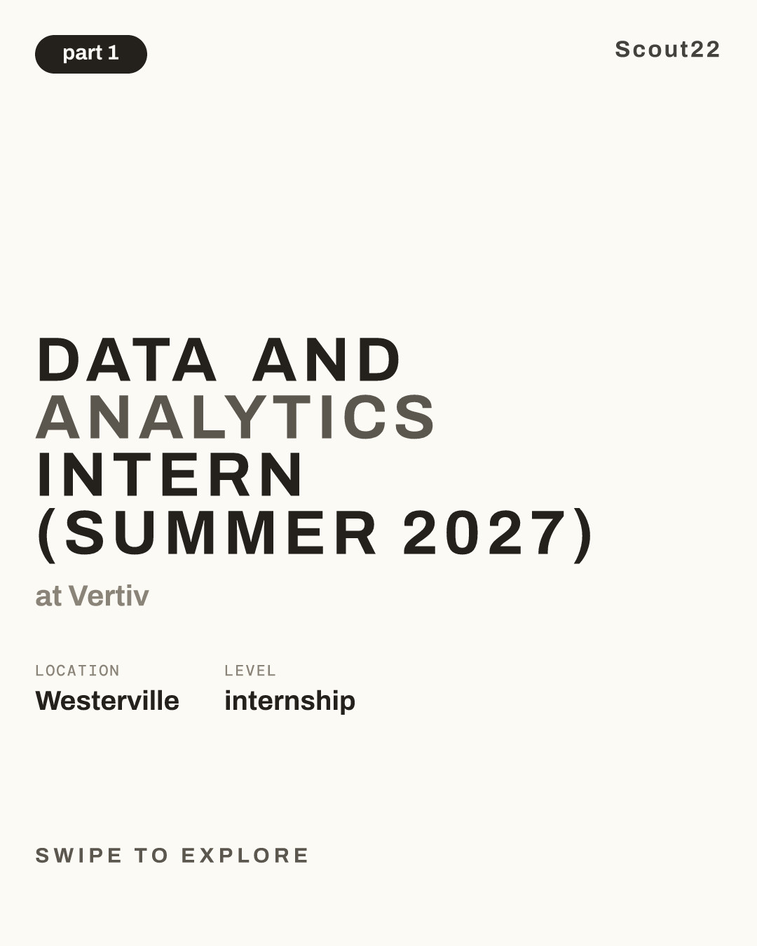 Data and Analytics Intern (Summer 2027) at Vertiv