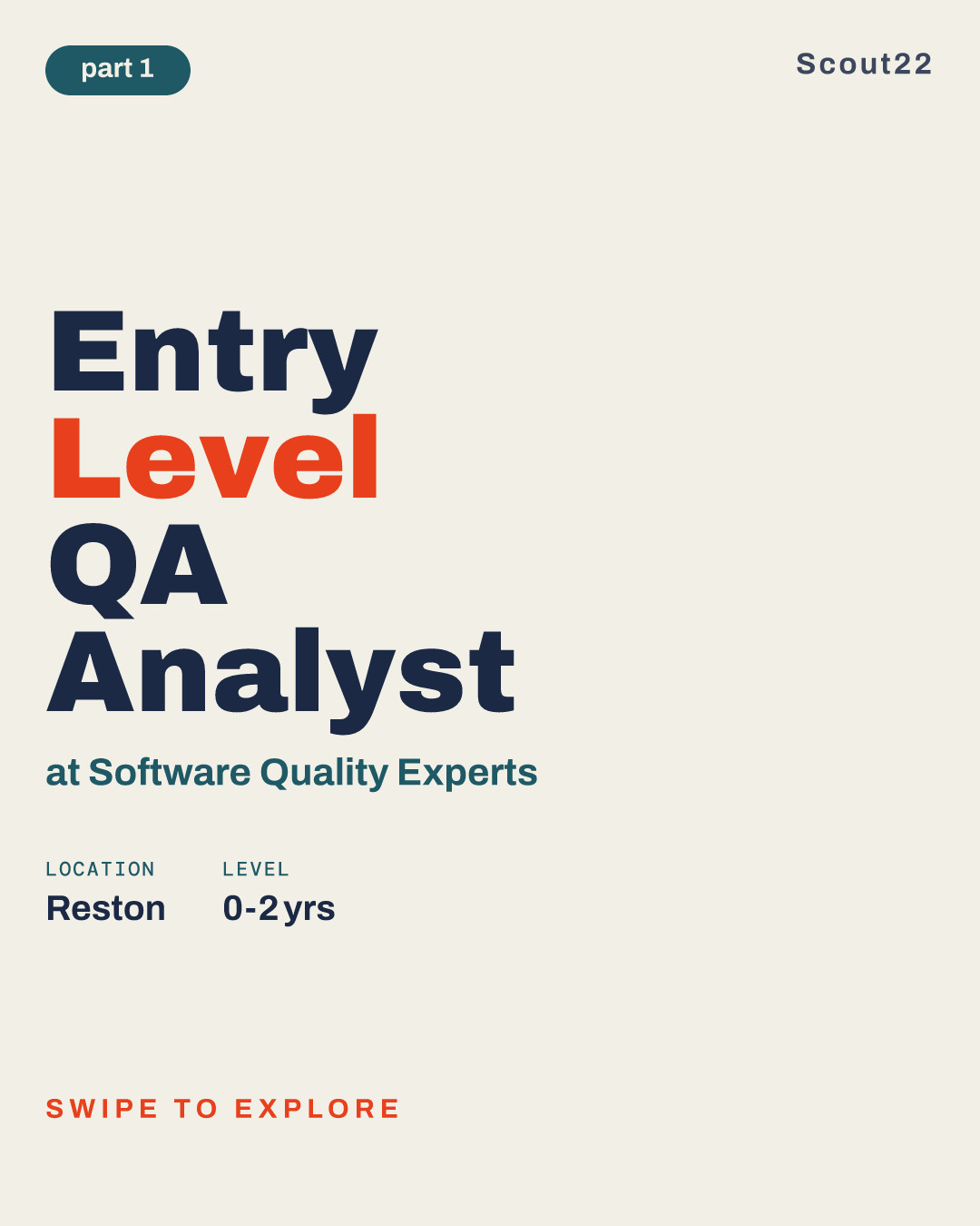 Entry Level QA Analyst at Software Quality Experts
