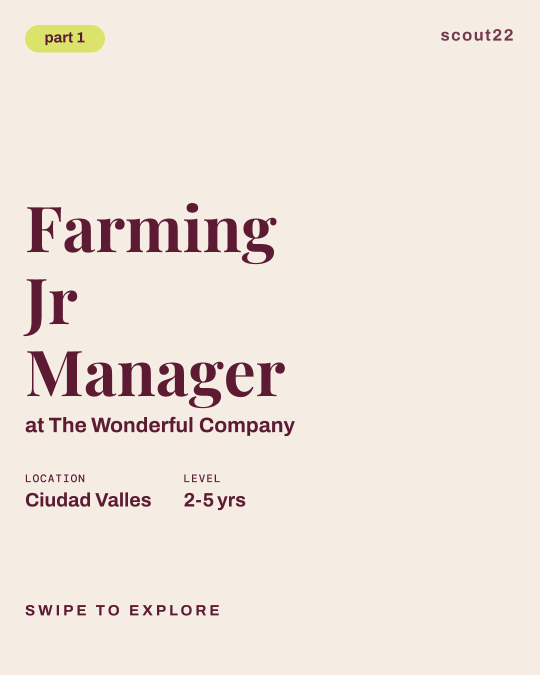 Farming Jr Manager at The Wonderful Company