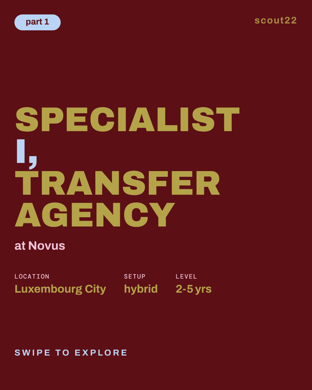 Specialist I, Transfer Agency at Novus