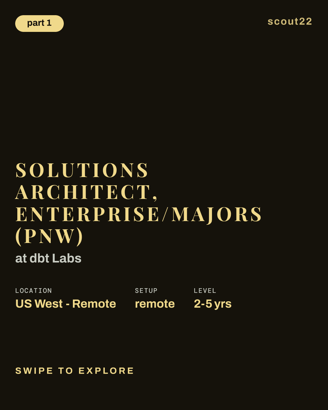Solutions Architect, Enterprise/Majors (PNW) at dbt Labs
