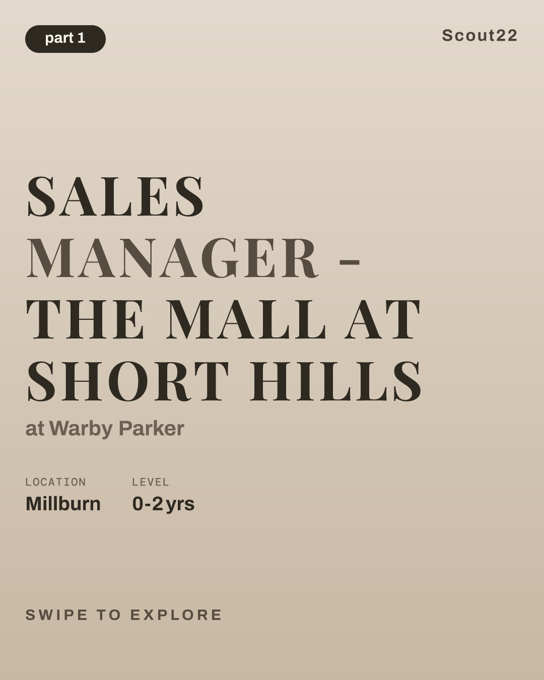 Sales Manager - The Mall at Short Hills at Warby Parker