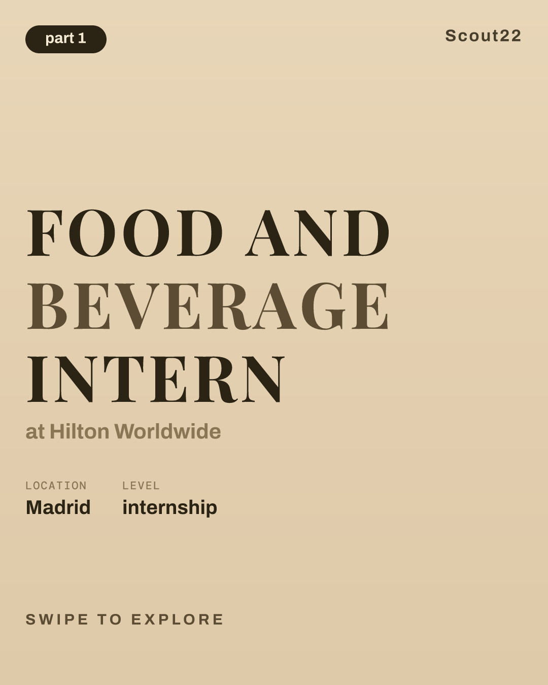 Food and Beverage Intern at Hilton Worldwide