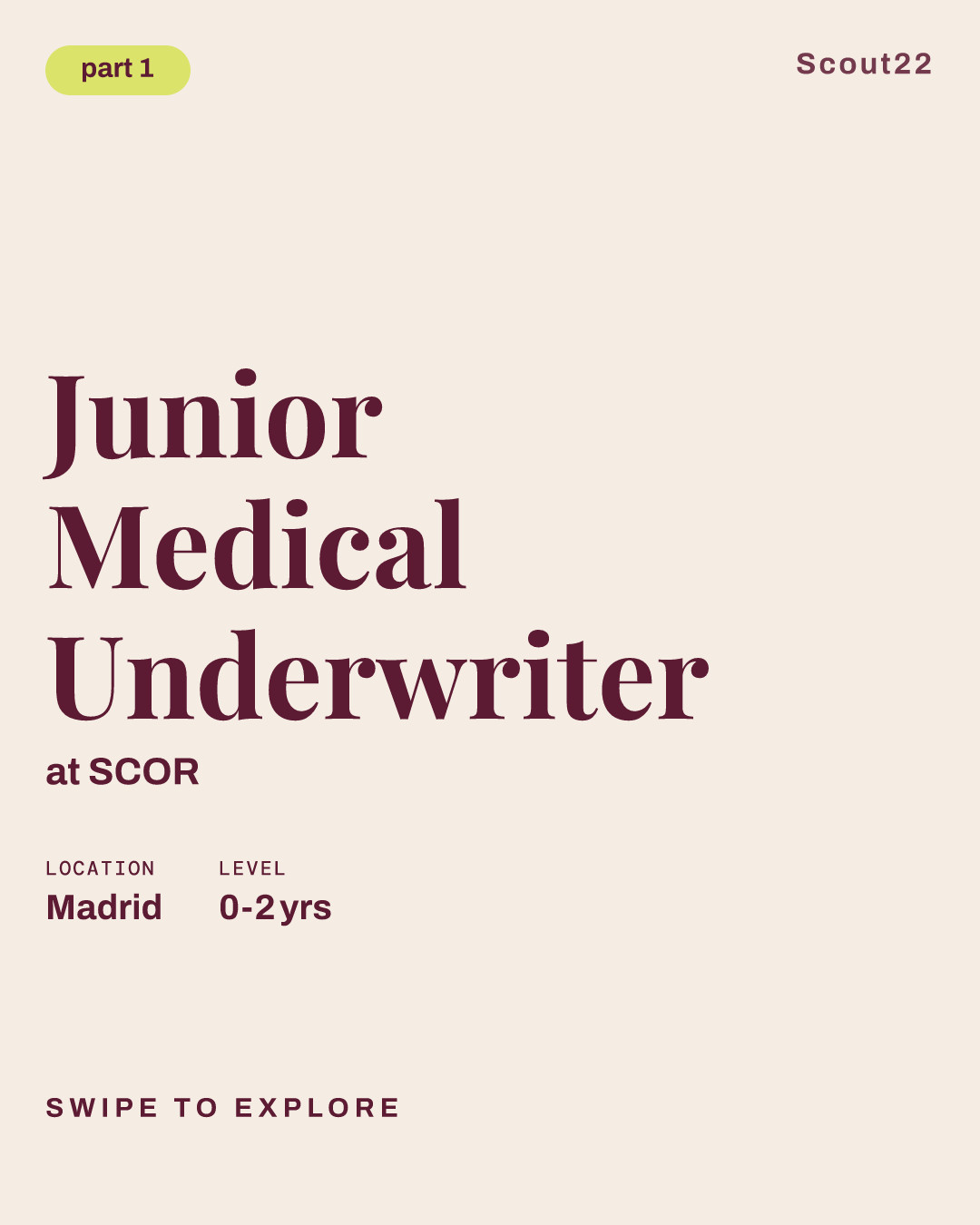 Junior Medical Underwriter at SCOR