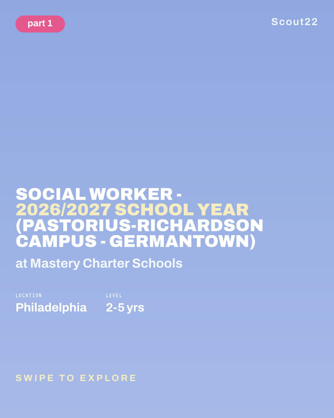 Social Worker - 2026/2027 School Year (Pastorius-Richardson Campus - Germantown) at Mastery Charter Schools