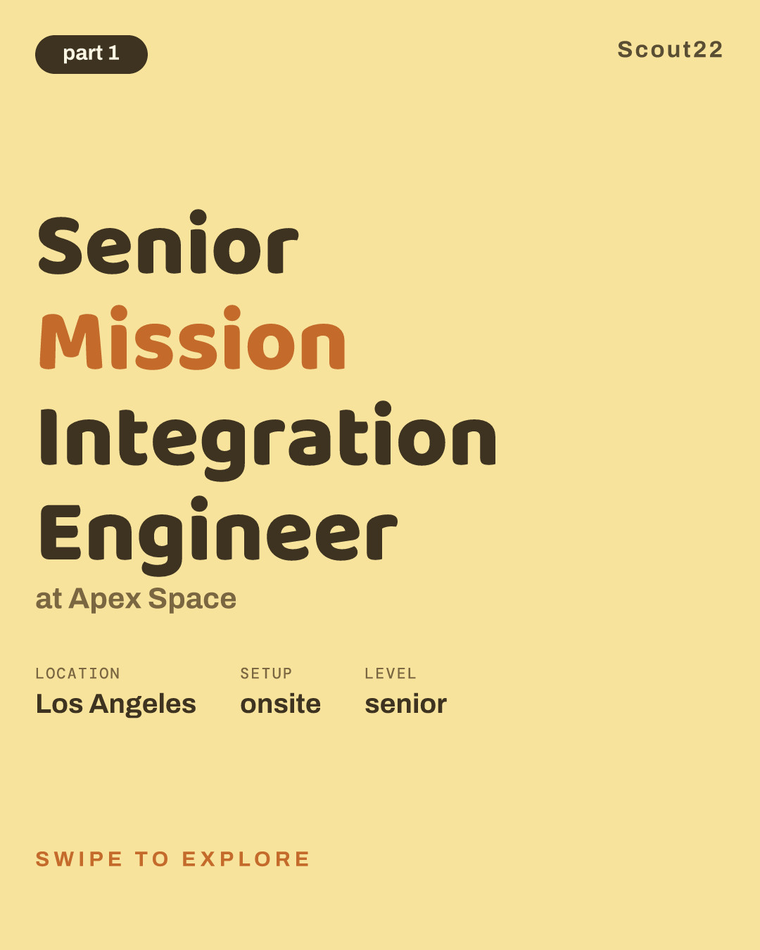 Senior Mission Integration Engineer at Apex Space