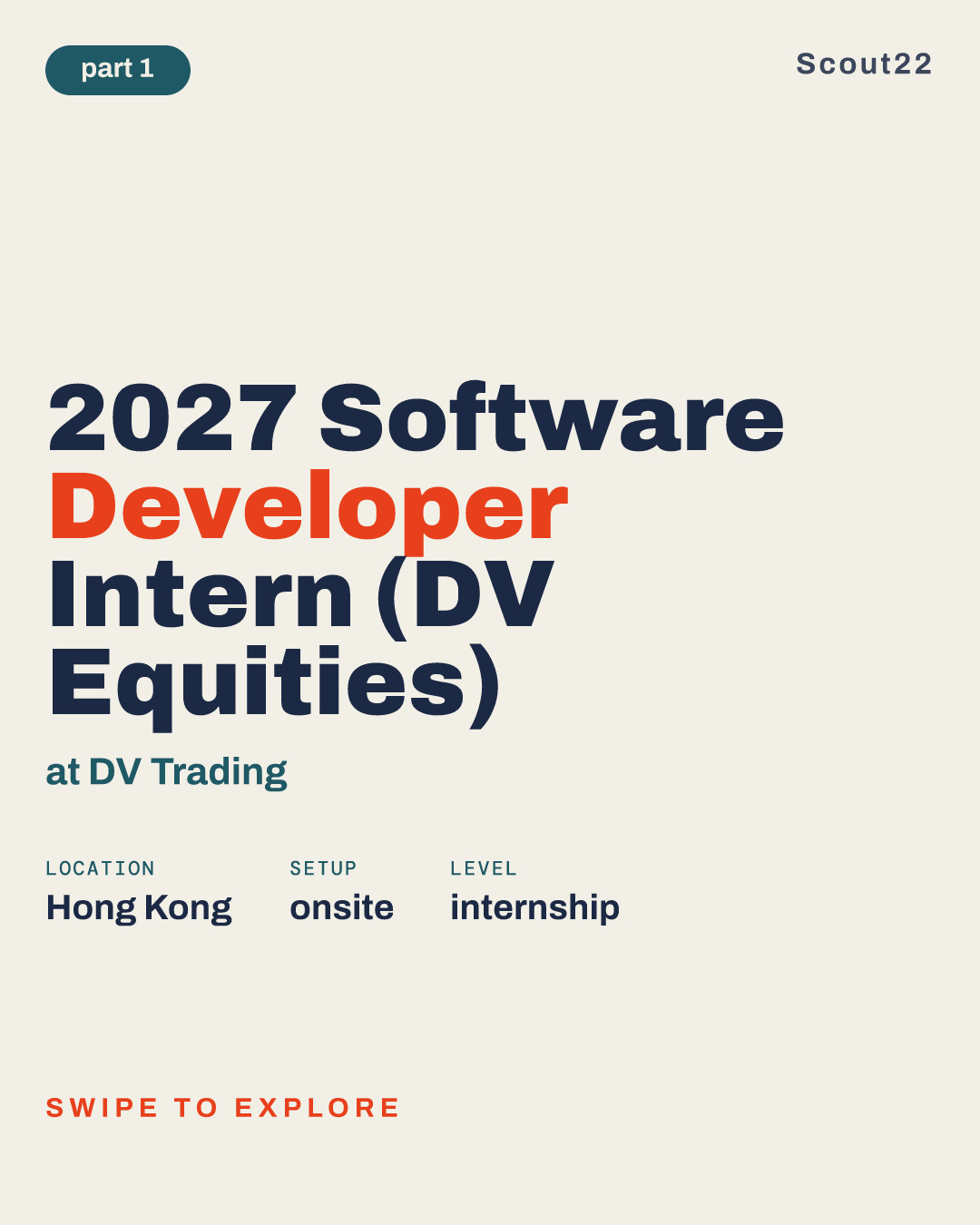 2027 Software Developer Intern  (DV Equities) at DV Trading