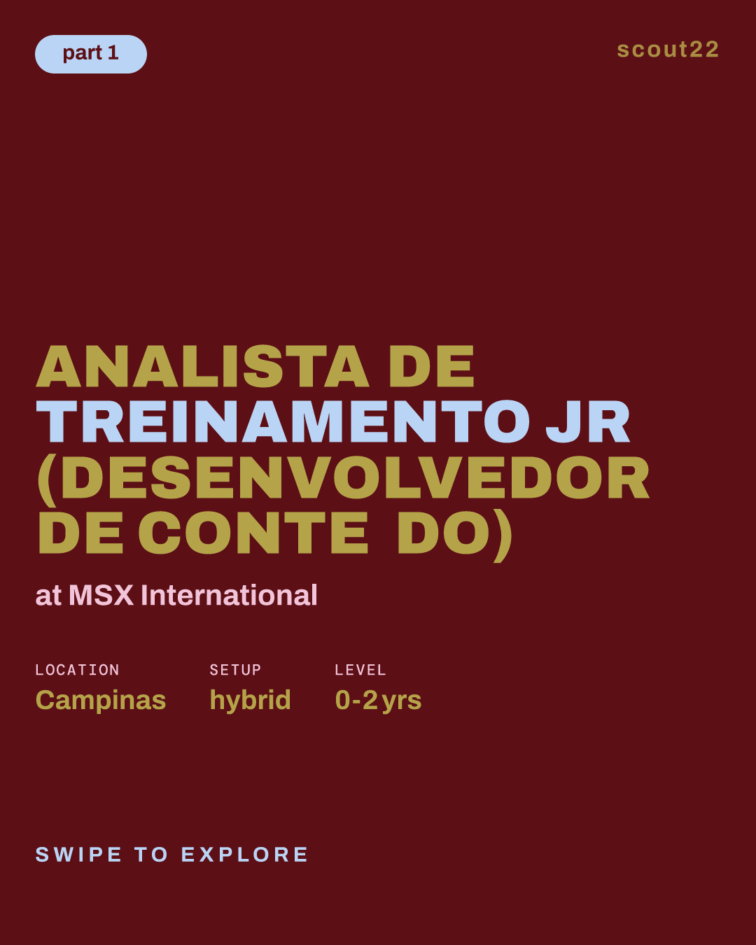 Analista de Treinamento Jr (Desenvolvedor de Conteúdo) at MSX International