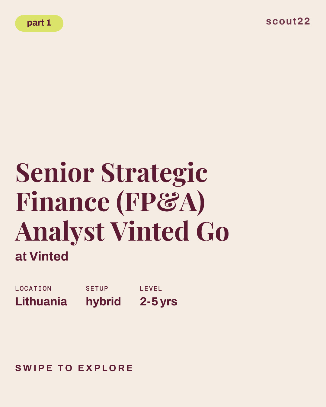 Senior Strategic Finance (FP&A) Analyst Vinted Go at Vinted