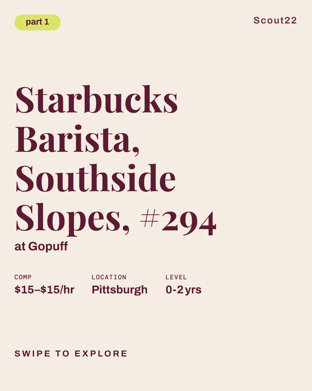 Starbucks Barista, Southside Slopes, #294 at Gopuff