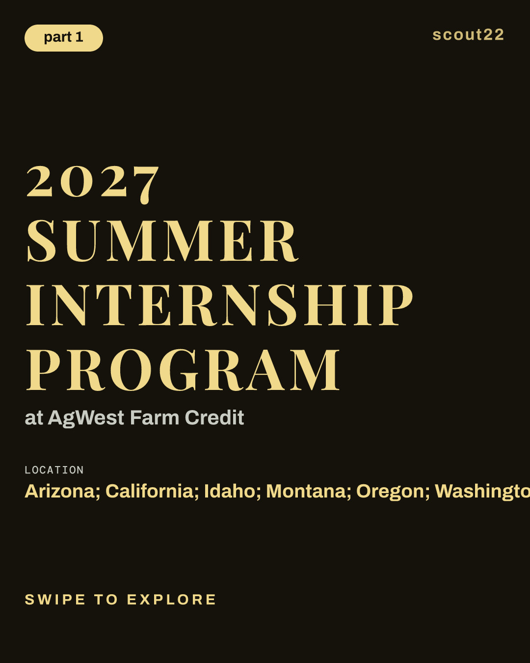 2027 Summer Internship Program at AgWest Farm Credit