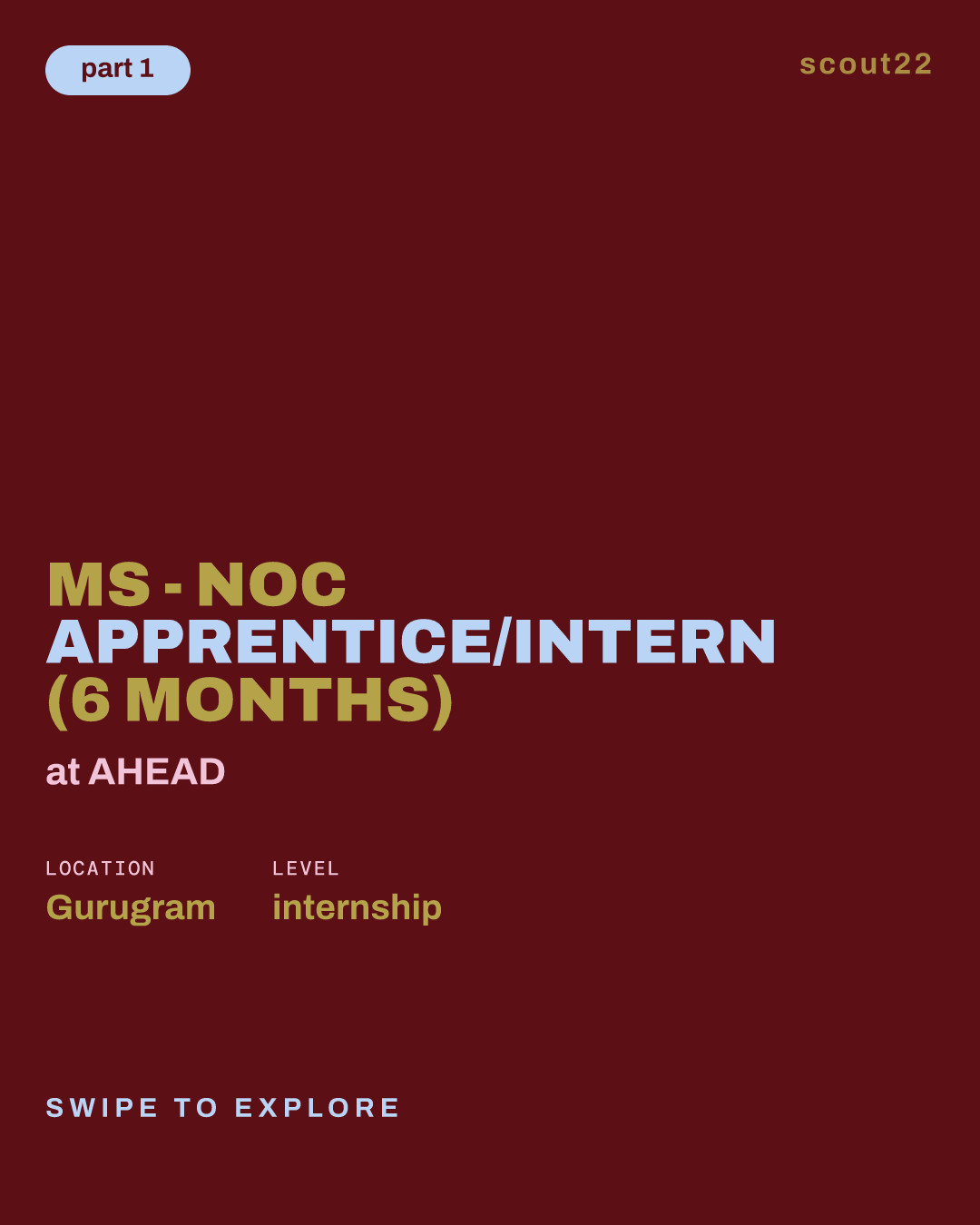 MS - NOC Apprentice/Intern (6 months) at AHEAD