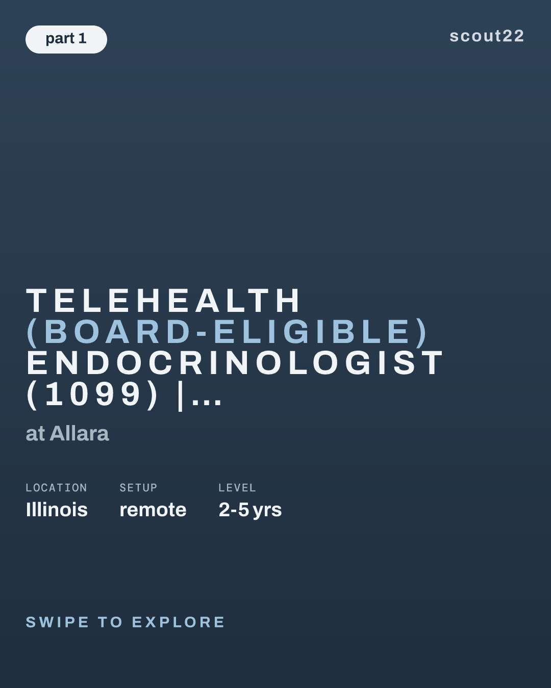 Telehealth (board-eligible) Endocrinologist (1099) | Flexible Schedule at Allara