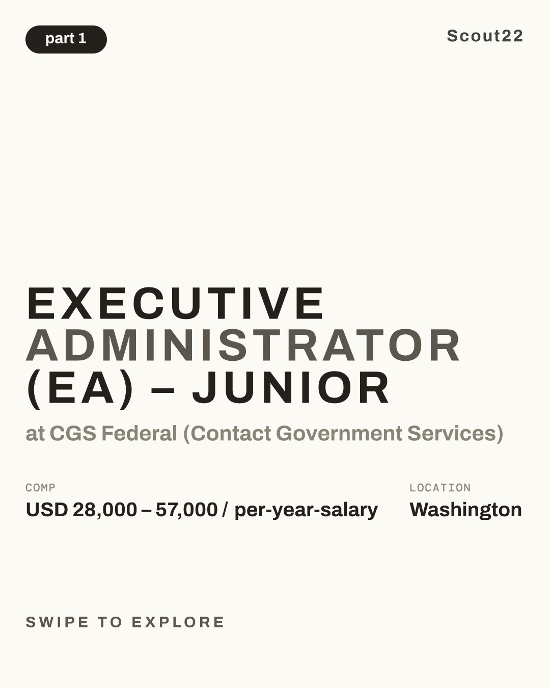 Executive Administrator (EA) – Junior at CGS Federal (Contact Government Services)