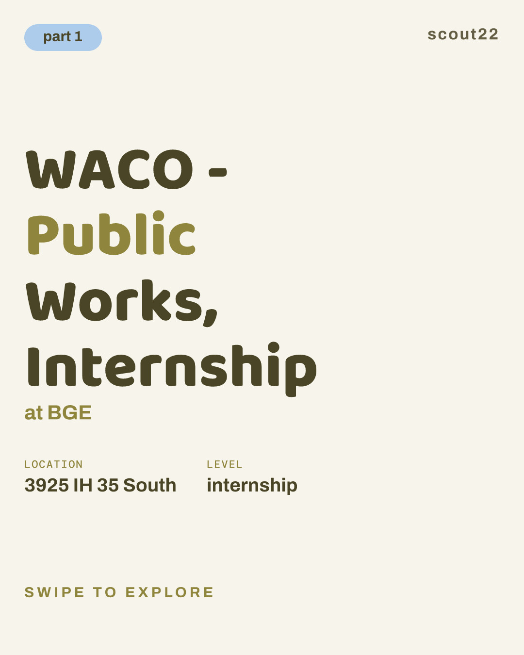 WACO - Public Works, Internship at BGE