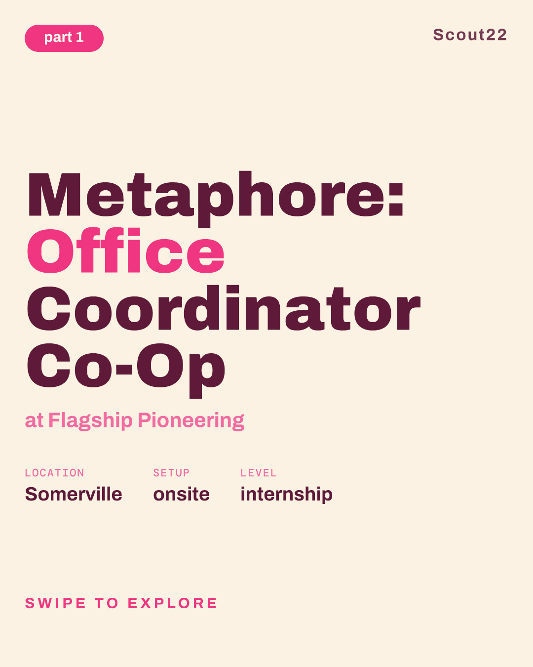Metaphore: Office Coordinator Co-Op at Flagship Pioneering